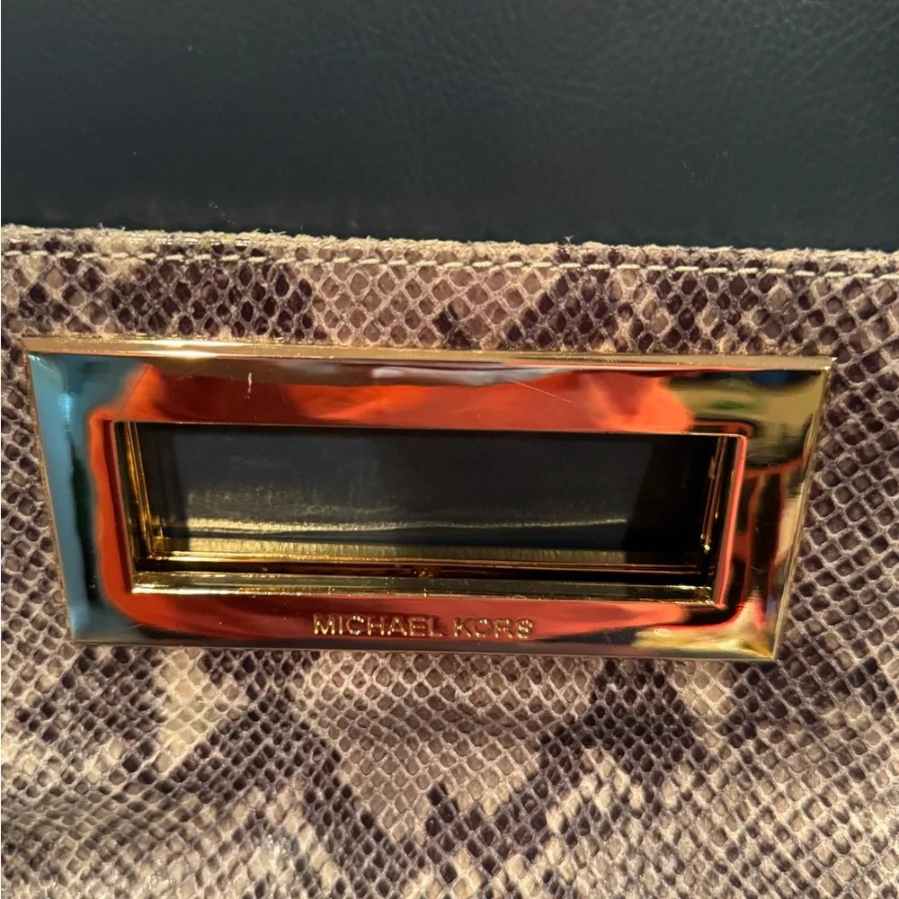 Michael Kors Python Pattern Clutch - Picture 2 of 6